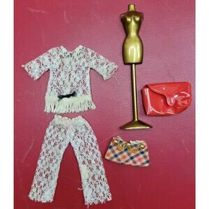 1970 VINTAGE Topper Dawn Bell Bottom Bounce #717 Lace Pants Stand Purse Skirt